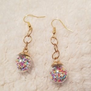 Hand made Confetti ornament earrings
